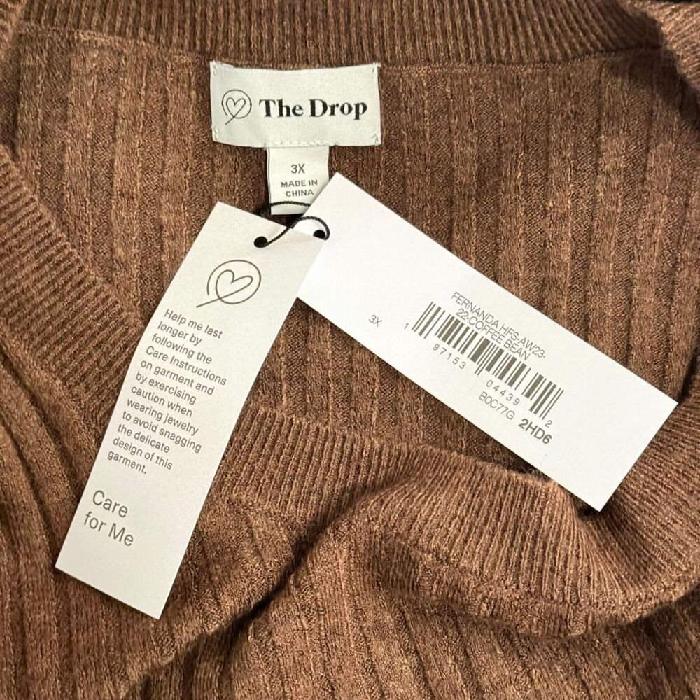 THE DROP Fernanda Bell Sleeve Ribbed Sweater Dress, NWT 3X - Picture 7 of 9